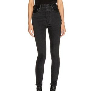 Moussy Vintage Filer Rebirth Skinny Jeans Sz 25 High Rise Light Black (J